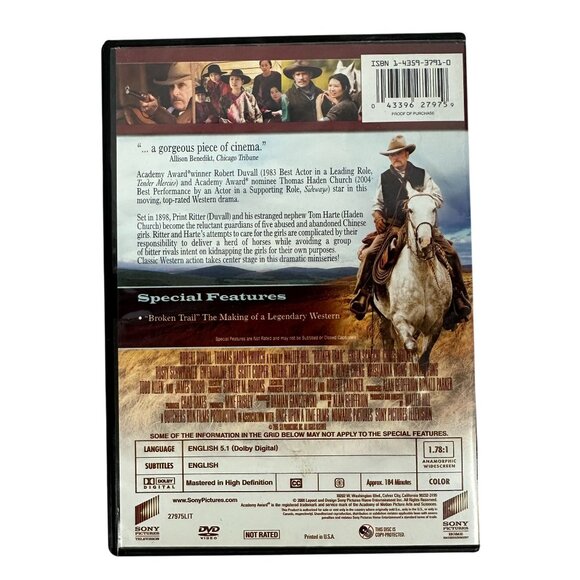 Broken Trail DVD Robert Duvall Thomas Haden Church 2006 Drama Western Sony Pictu - Picture 2 of 7
